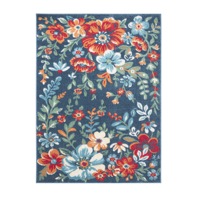 Town And Country Hibiscusbloom Floral Outdoor Indoor Rectangular Area Rug