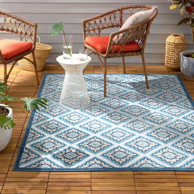 Town And Country Brooks Diamond Outdoor Indoor Rectangular Area Rug