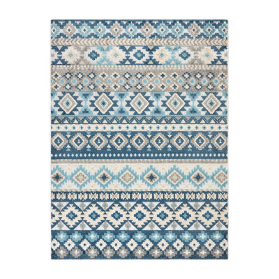 Town And Country Dahlia Pattern Outdoor Indoor Rectangular Area Rug