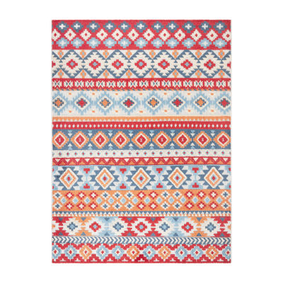 Town And Country Dahlia Pattern Outdoor Indoor Rectangular Area Rug