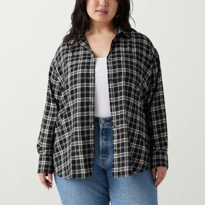 Levi's Plus Womens Long Sleeve Flannel Shirt