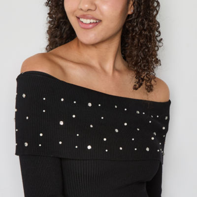 by&by Womens Long Sleeve Sweater Dress Juniors