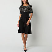 Perceptions Womens Short Sleeve Fit Flare Dress JCPenney