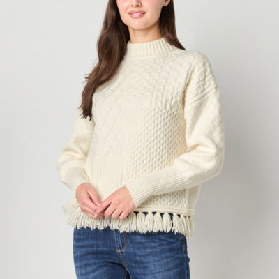 Frye and Co. Womens Round Neck Long Sleeve Pullover Sweater