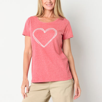 St. John's Bay Womens Crew Neck Short Sleeve T-Shirt