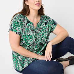 売れ筋商品|||アルフレッドダナー カットソー トップス レディース Women's Pleated Crew Neck Paisley Top Mublue Paisley Tops