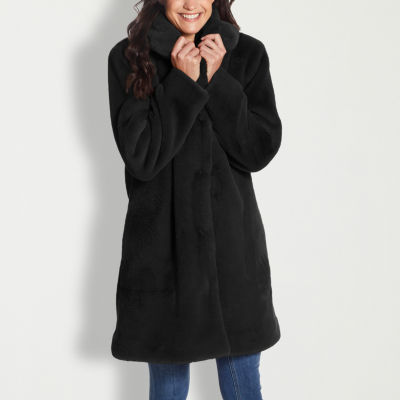 Gallery Womens Faux Fur Lined Heavyweight Topcoat Coat