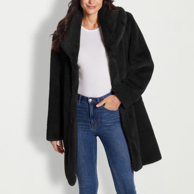 Gallery Womens Faux Fur Lined Heavyweight Topcoat Coat