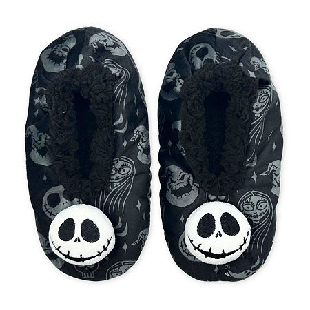 Pom Head Womens Multi-Pack 1 Pair Nightmare Before Christmas Slipper Socks, Small-medium, Black