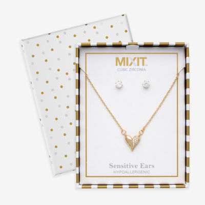 Mixit Womens Glass Hypoallergenic 2-pc. Jewelry Set