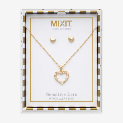 Mixit Womens Glass Hypoallergenic 2-pc. Jewelry Set