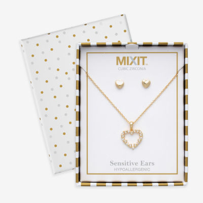 Mixit Womens Glass Hypoallergenic 2-pc. Jewelry Set