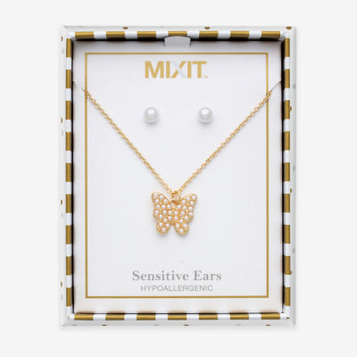 Mixit Womens Glass Hypoallergenic 2-pc. Jewelry Set