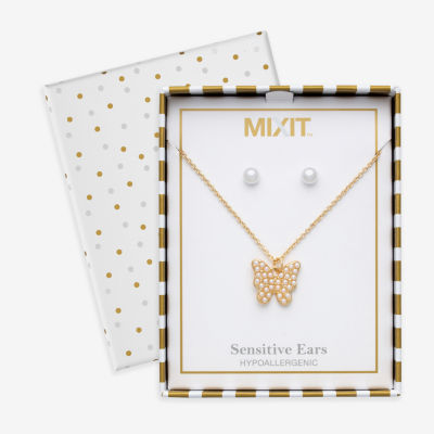 Mixit Womens Glass Hypoallergenic 2-pc. Jewelry Set