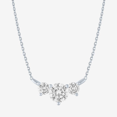 (G-H/Si2-I1) Womens 2 CT. T.W. Lab Grown White Diamond 10K Gold 18 Inch Pendant Necklace