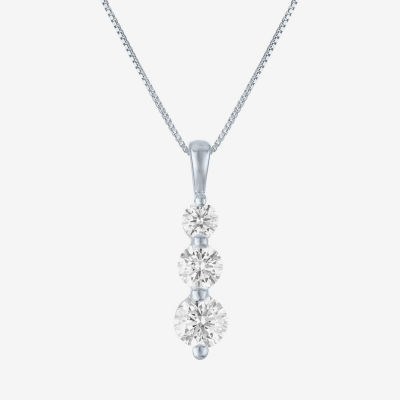 (G-H/Si2-I1) Womens 1 1/2 CT. T.W. Lab Grown White Diamond Sterling Silver 18 Inch Pendant Necklace