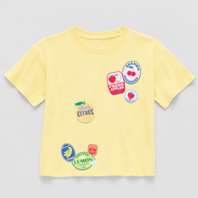 Thereabouts Little & Big Kid Girls Crew Neck Short Sleeve Boxy Fit Graphic T-Shirt