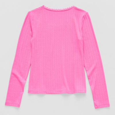 Thereabouts Little & Big Kid Girls Square Neck Long Sleeve T-Shirt