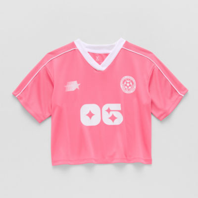 Xersion Big Kid Girls V Neck Short Sleeve Moisture Wicking Quick Dry Jersey