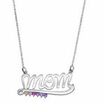 Personalized Simulated Birthstone "Mom" Necklace
