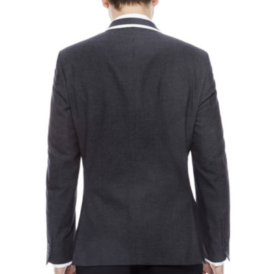 The Savile Row Company Slim Fit Black Pindot Sport Coat