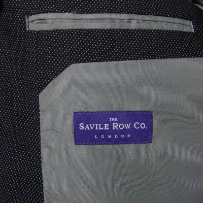 The Savile Row Company Slim Fit Black Pindot Sport Coat