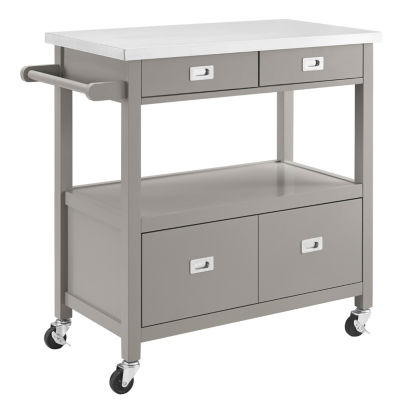Sydney Stainless SteelTop Kitchen Cart, Color Gray JCPenney