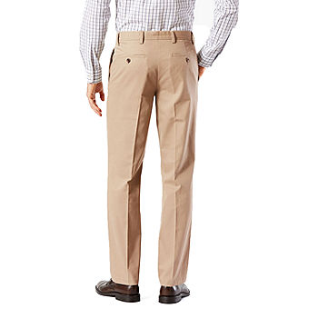 Dockers Standard No Wrinkle Khaki Flat Front Straight Fit Men's Stretch Pants 