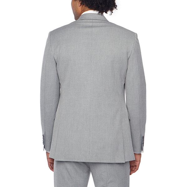 JF J.Ferrar 360 Stretch Light Gray Texture Mens Super Slim Fit Suit Jacket