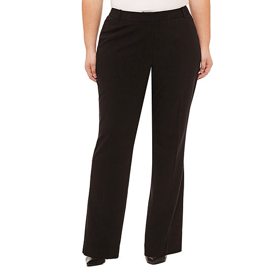 Worthington Womens Curvy Fit Trouser - Plus, Color: Black - JCPenney