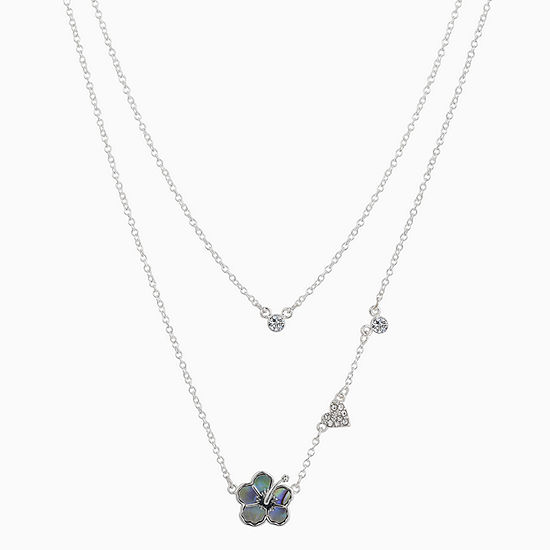 Disney Classics 2-pc. Crystal Pure Silver Over Brass 16 Inch Cable Flower Lilo & Stitch Necklace Set