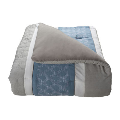 Eden & Oak Cleo 10-pc. Embroidered Comforter Set, Color: Gray