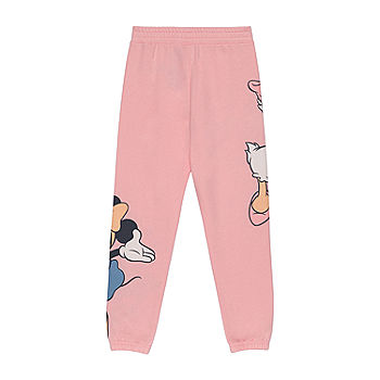 Disney Collection Disney 100 Little & Big Girls Minnie Mouse Straight  Jogger Pant, Color: Coral - JCPenney