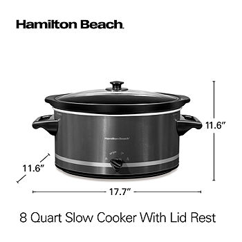 Hamilton Beach® 8-qt. Oval Slow Cooker + Lid Rest, Color: Black And Silver