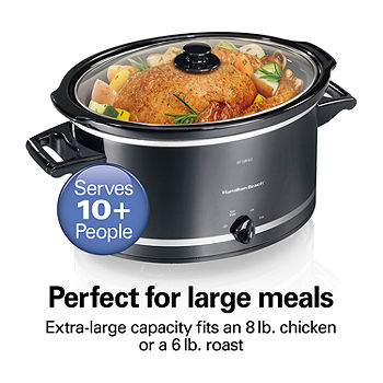 Hamilton Beach 6 qt. Oval Slow Cooker with Lid Latch Carrying