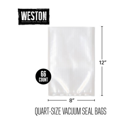 Weston Vacuum Sealer Bags, 8" x 12" Quart-66 count