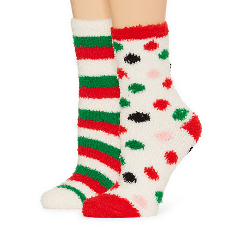 Mixit Cozy 2 Pair Crew Socks Womens, 4-10, Multiple Colors