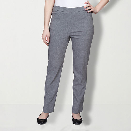 Alfred Dunner Point Of View Womens Mid Rise Straight Pull-On Pants ...