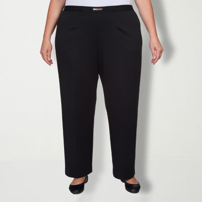 Alfred Dunner Park Place Womens Mid Rise Straight Pull-On Pants