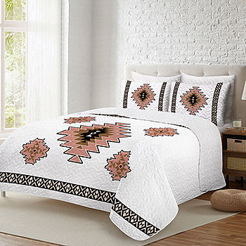 White Navajo 3pc Bedspread