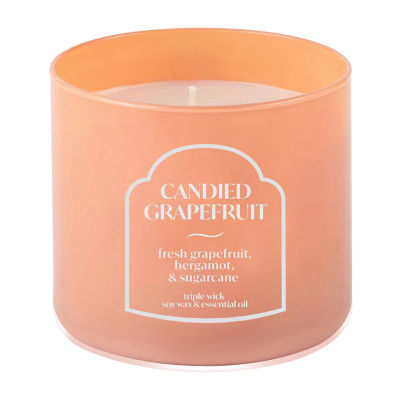 Distant Lands 14 Oz 3 Wick Candied Grapefruit Scented Jar Candle