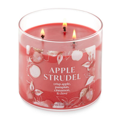 Distant Lands 14 Oz 3 Wick Apple Strudel Scented Jar Candle, Color Red