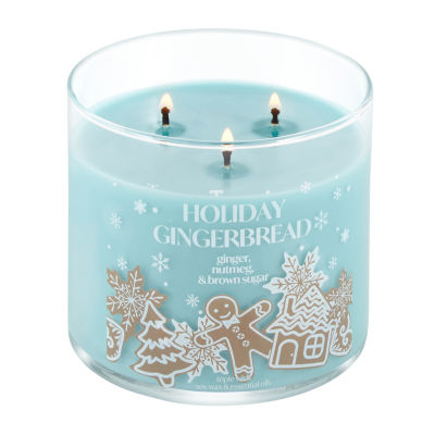 Distant Lands 14 Oz 3 Wick Holiday Gingerbread Scented Jar Candle