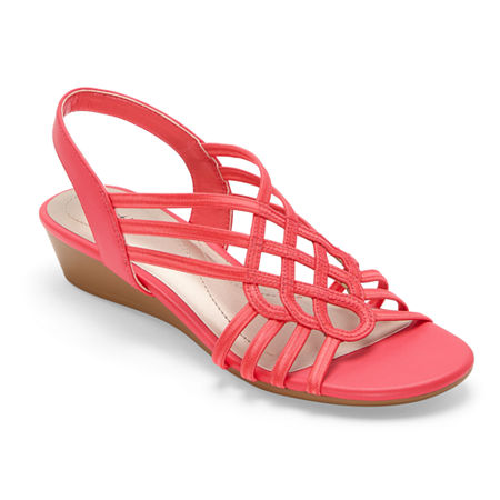 east 5th Womens Reno Wedge Sandals, 8 Medium, Orange