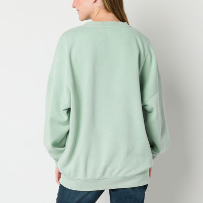 Juniors Butterly Oversized Sweatshirt Womens Crew Neck Long Sleeve