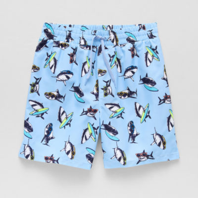 Thereabouts Little & Big Kid Boys Shark Above The Knee Swim Trunks