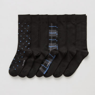 Van Heusen Fancy Dress 7 Pair Crew Socks Mens