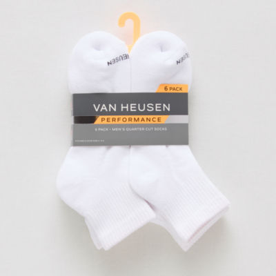 Van Heusen Athletic 6 Pair Quarter Ankle Socks Mens