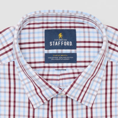 Stafford Sweat Repel Mens Regular Fit Long Sleeve Dress Shirt