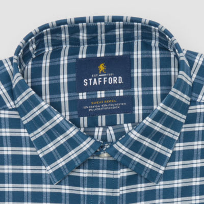 Stafford Sweat Repel Mens Regular Fit Long Sleeve Dress Shirt